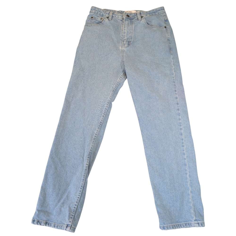 Fred Women Happy Girls High Rise Straight Leg Light Wash Blue Denim Jean Size 28